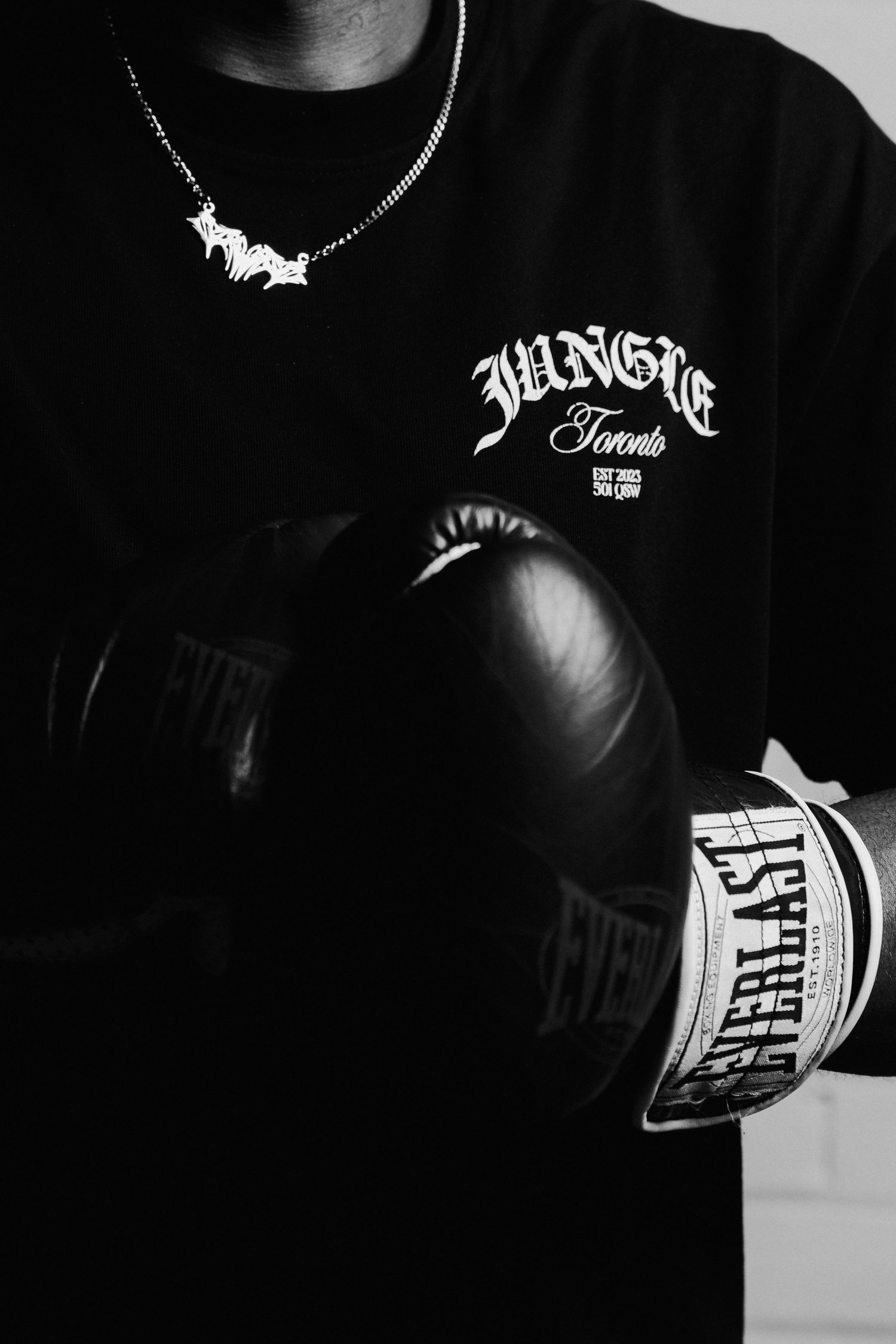 Jungle Toronto shirt and boxing gloves